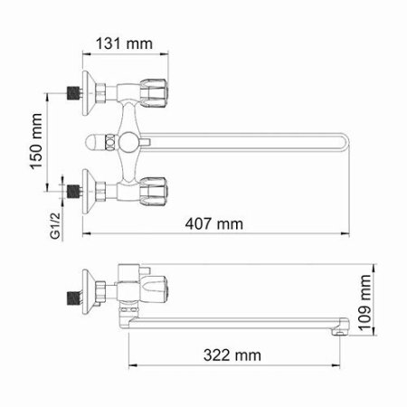 Смеситель WasserKRAFT Amper 2902L для ванны