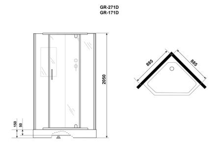 Душевая кабина Grossman 90x90 GR171D 