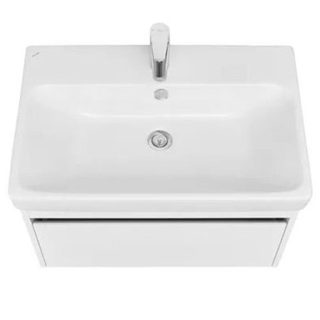 Тумба с раковиной Aquaton Марти 70 белый глянец/дуб эндгрейн