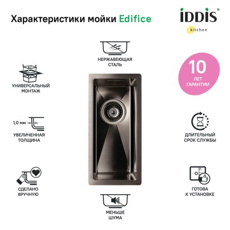 Мойка Iddis Edifice 21х44 EDI21G0i77
