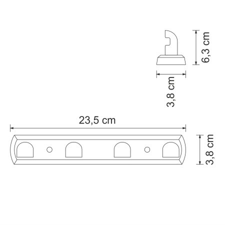 Планка WasserKRAFT Kammel K-8374 4 крючка (белая)