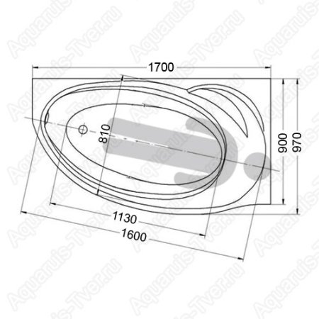 Акриловая ванна Aquatek Бетта 170х97 (R) Акриловая ванна Aquatek Бетта 170х97 (R)