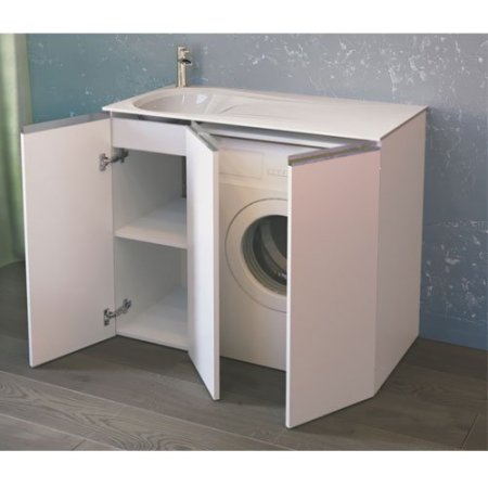 Тумба c раковиной Raval Great 100 (L) белый глянец