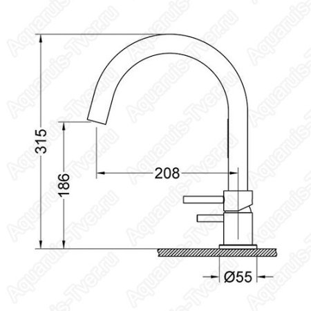 Смеситель Timo Saona на борт ванны 4 элемента