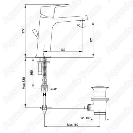 Смеситель для раковины E.C.A. Tiera 102188012EX