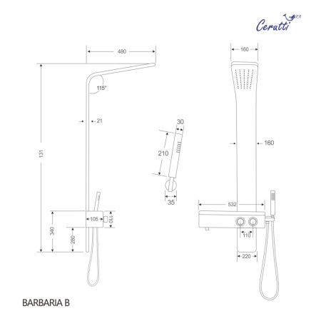 Душевая панель Cerutti Barbaria B CT9657