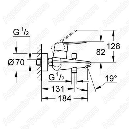 Смеситель Grohe Eurodisc Cosmopolitan для ванны 33395002