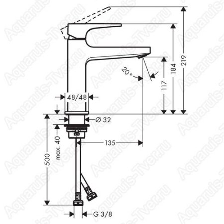 Смеситель Hansgrohe Metropol 110 для раковины с донным клапаном (белый матовый)