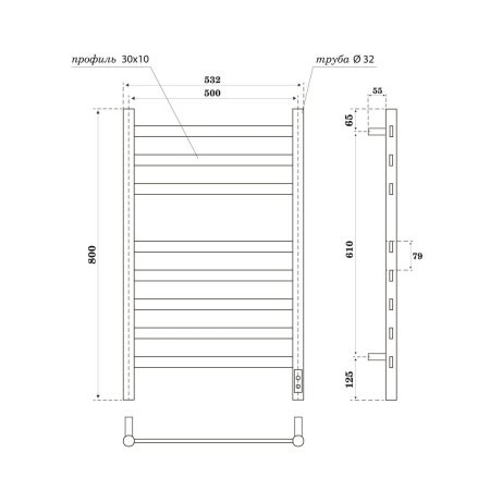 Полотенцесушитель электрический Point Селена PN16858W 80x53 (белый)