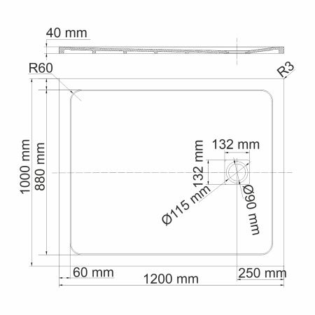 Душевой поддон WasserKRAFT Rhin 44T10 120х100 Душевой поддон WasserKRAFT Rhin 44T10 120х100