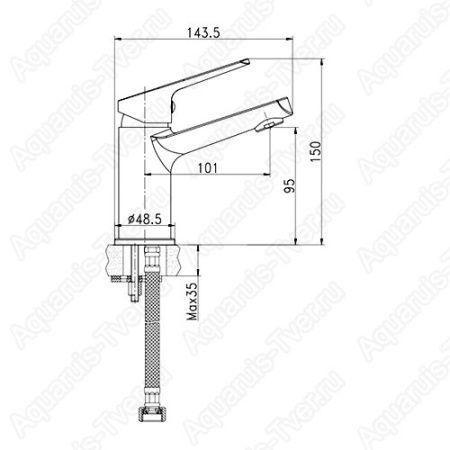 Смеситель для раковины Cersanit Flavis 63034