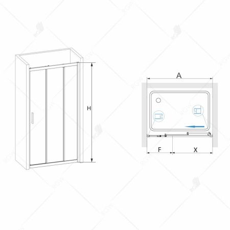 Душевая дверь в проем RGW PA-13 160х195