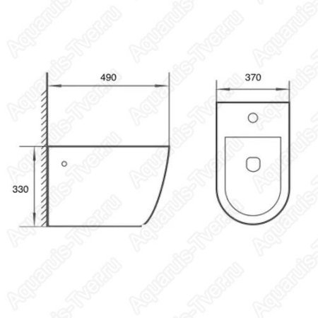 Биде подвесное CeramaLux 2197-1MB (черный матовый)