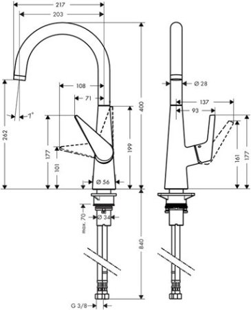 Смеситель Hansgrohe Тalis S для кухни