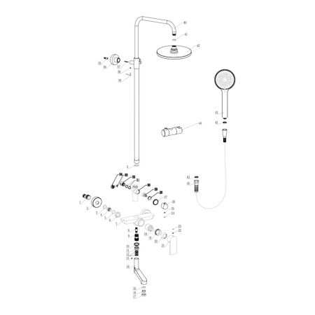 Душевая система Fmark (графит) FS8845Q