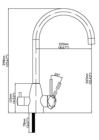 Смеситель Seaman Eco Koblenz SSN-2135A для кухни с переключателем на фильтр (сталь)