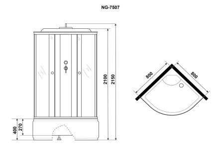 Душевая кабина Niagara Eco 80x80 E80/40/TN