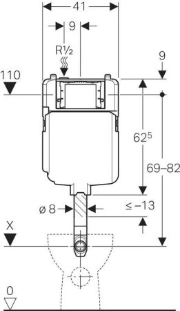 Смывной бачок скрытого монтажа Geberit Sigma 8