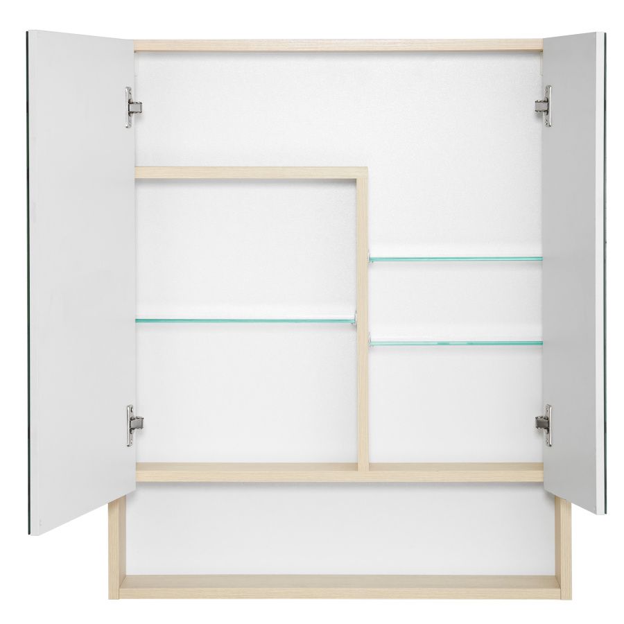 Шкаф-зеркало Aquaton Сканди 70см дуб верона/белый глянец