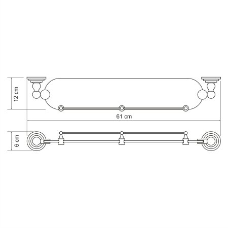 Полка WasserKRAFT Ammer K-7044 (матовый хром)