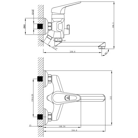 Смеситель Lemark Luna LM4113C для ванны