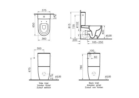 Унитаз-компакт Vitra Sento 9830B003-7203