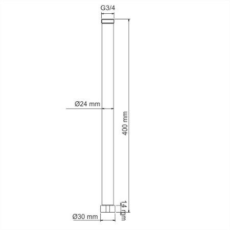 Удлинитель WasserKRAFT A133 400мм для душевой стойки