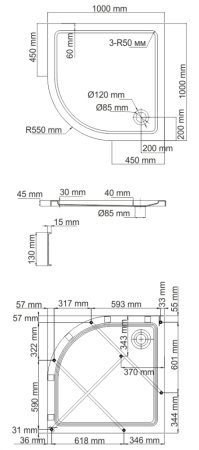 Душевой поддон WasserKRAFT Isen 26T 100x100