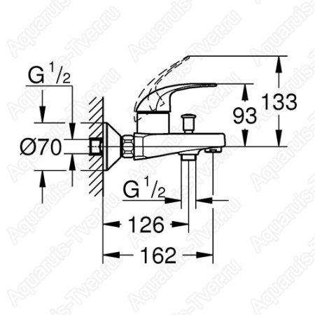 Смеситель Grohe BauCurve для ванны 23599000