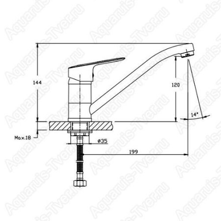 Смеситель Rush Crete для кухни CR3535-25