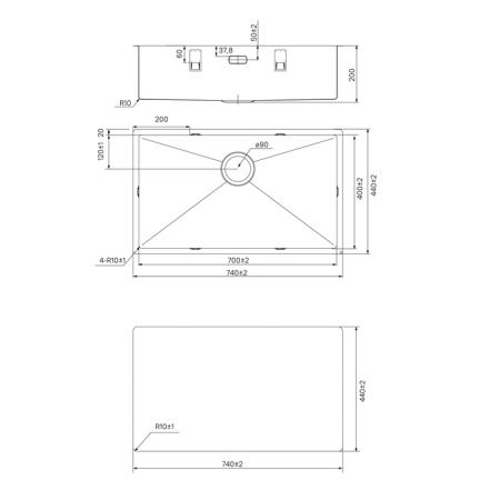 Мойка кухонная Iddis Edifice 74x44 сатин EDI74S0i77