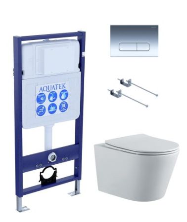 Инсталляция Aquatek с унитазом Aquatek Вега с микролифтом SET AQUATEK ВЕГА-1905-016 KK-1