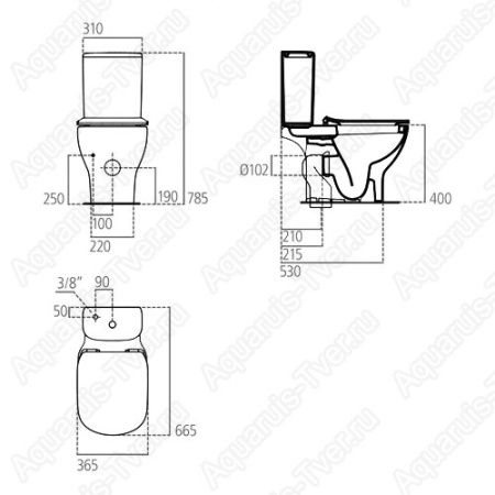Унитаз-компакт Ideal Standard Tesi AquaBlade T008701
