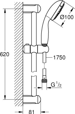 Душевой гарнитур Grohe Tempesta 27644001