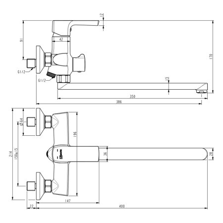 Смеситель Lemark Ursus LM7251BL для ванны