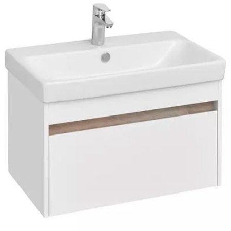 Тумба с раковиной Aquaton Марти 70 белый глянец/дуб эндгрейн