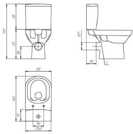 Унитаз-компакт Cersanit City S-KO-CIT011-3/5-COn-S-DL-w