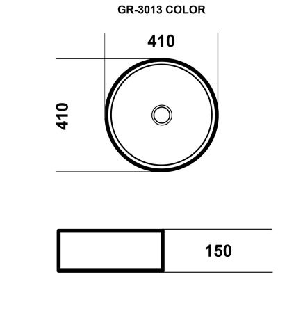 Раковина Grossman 40см темно-серый матовый GR-3013GM