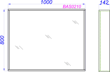 Шкаф-зеркало Aqwella Basic 100см BAS0210DZ