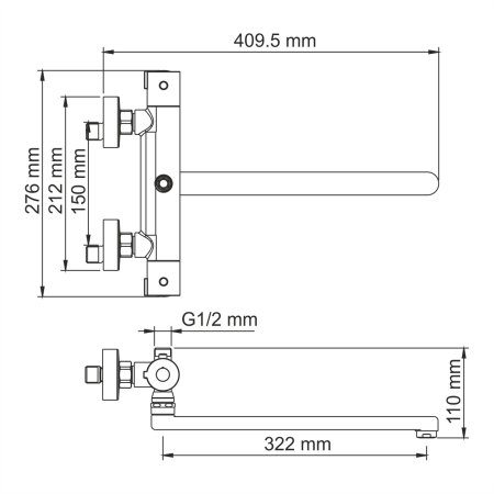 Смеситель WasserKRAFT Berkel 4822L Thermo для ванны (термостатический)