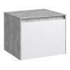 Тумба под раковину Aqwella Mobi 80см бетон светлый/белый глянец MOB0108BS