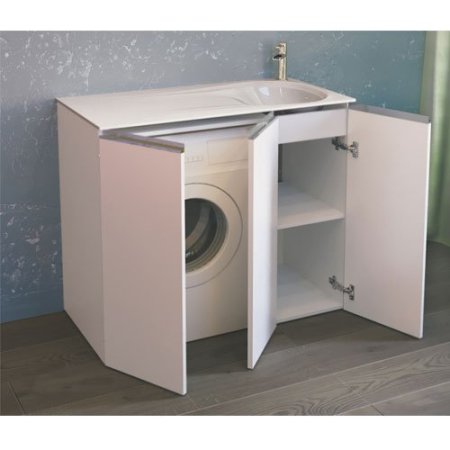 Тумба c раковиной Raval Great 100 (R) белый глянец