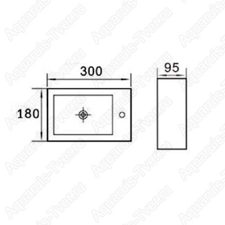 Раковина CeramaLux 9048GTL 30см (L)