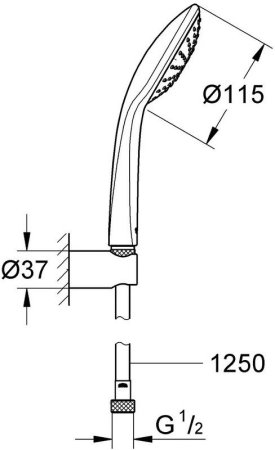 Душевой гарнитур Grohe Euphoria d115мм 1 режим