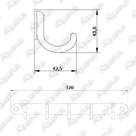 Планка Rush Bianki 5 крючков BI76253