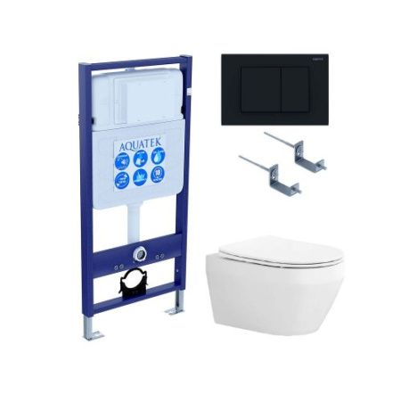 Инсталляция Aquatek с унитазом Aquatek Лея с микролифтом SET AQUATEK ЛЕЯ-012 4в1