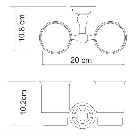 Стакан двойной WasserKRAFT Ammer K-7028D (матовый хром)