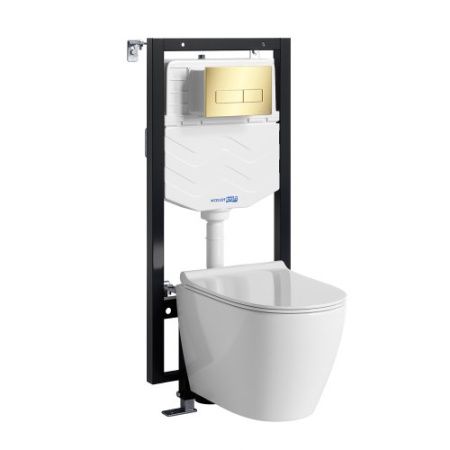 Инсталляция WasserKRAFT Vils с унитазом WasserKRAFT Mindel с микролифтом 56TLT.010.ME.PG03.H002