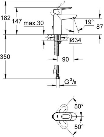 Смеситель Grohe BauLoop для раковины 23336000