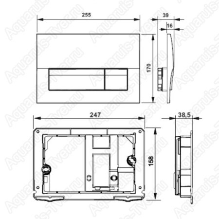 Клавиша смыва Roca Active B01 (матовый хром)